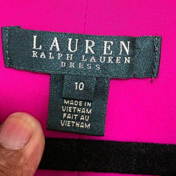 Ralph Lauren Women's Cocktail Sleeveless Fuchsia Pleated A-Line Dress Size 10 - Picture 6 of 8